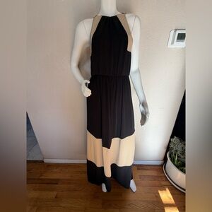 Charming Charlie Maxi Dress Black/Beige Size S